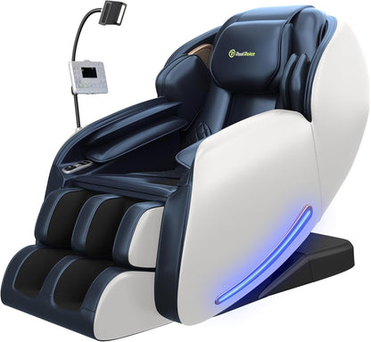 Massage Chair Full Body with Unique Phone Controller,Heart and Blood Measurement, Zero Gravity 3D Sl-Track Recliner with APP Control, Child Lock,Pause Button, Back Pad, Favor-06, Blue