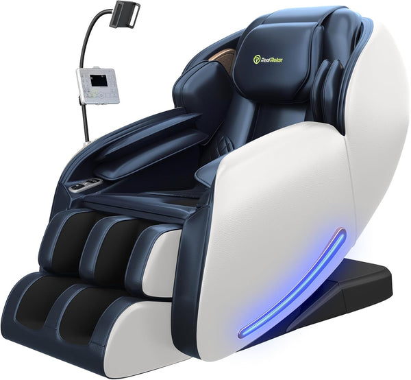 Massage Chair Full Body with Unique Phone Controller,Heart and Blood Measurement, Zero Gravity 3D Sl-Track Recliner with APP Control, Child Lock,Pause Button, Back Pad, Favor-06, Blue