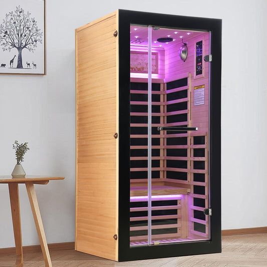 Single-Person Far Infrared Sauna – Hemlock Cabin with Starlight Ceiling