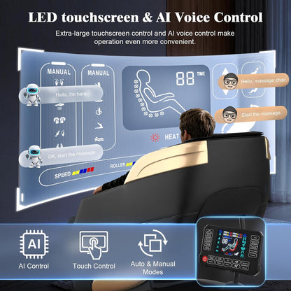 4D Massage Chair Full Body Zero Gravity Recliner Sl-Track Body Scan