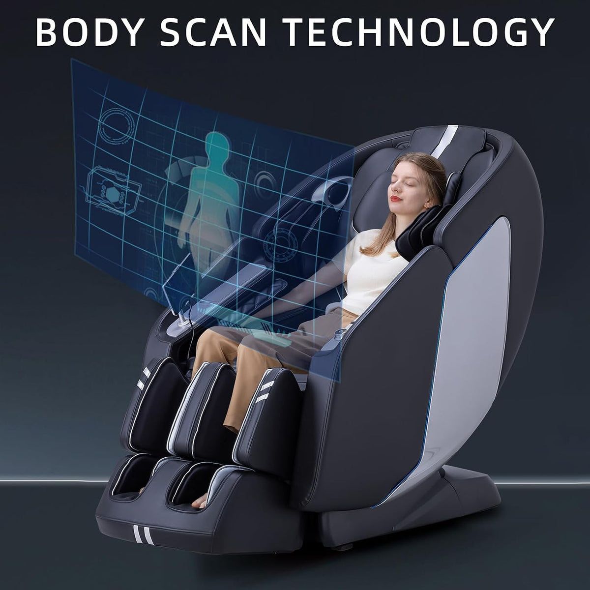 MT398 4D Full Body Massage Chair, 55"SL Track, Zero Gravity, Black
