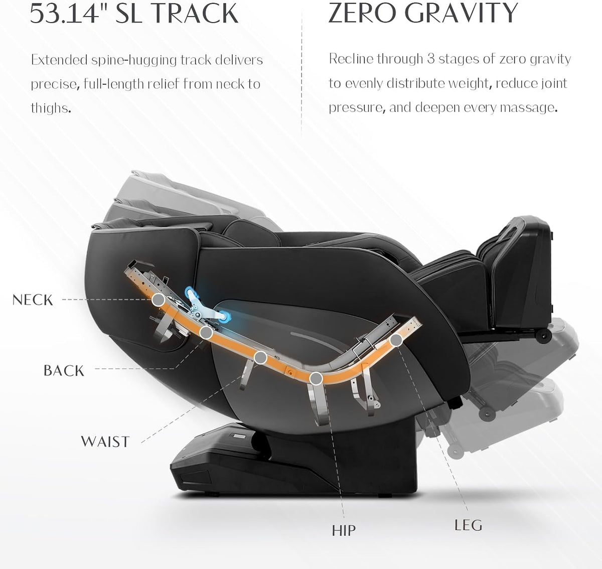 4D Full Body Massage Chair W/ Leg Kneading, Zero Gravity & 53 in SL Track