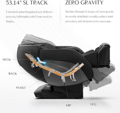 4D Full Body Massage Chair W/ Leg Kneading, Zero Gravity & 53 in SL Track