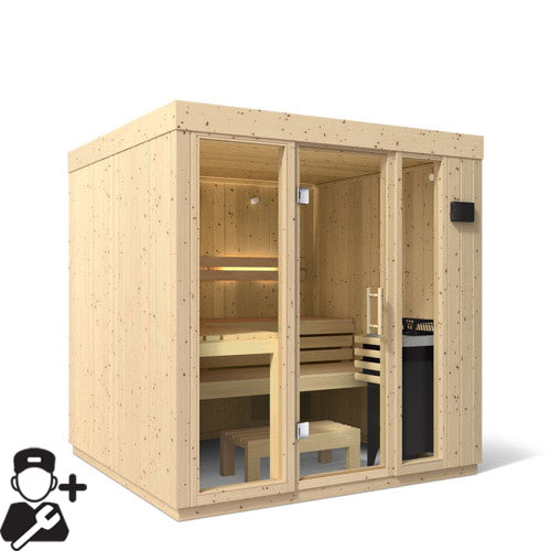 KOHLER C1 Traditional Indoor Sauna, Scandinavian Spruce — 2, 3 or 5 Person, Floor Optional