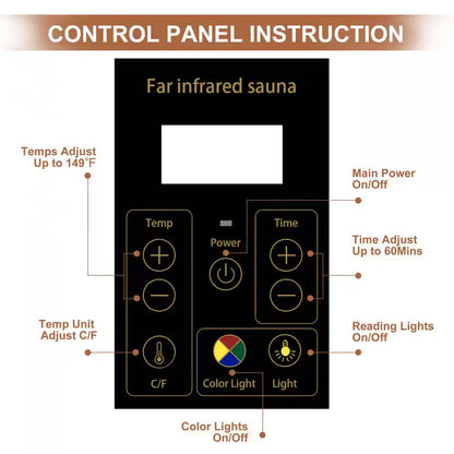 Moray 1-2 Person Outdoor Fir Infrared Sauna with 8 Far-Infrared Carbon Crystal Heaters and Chromotherapy