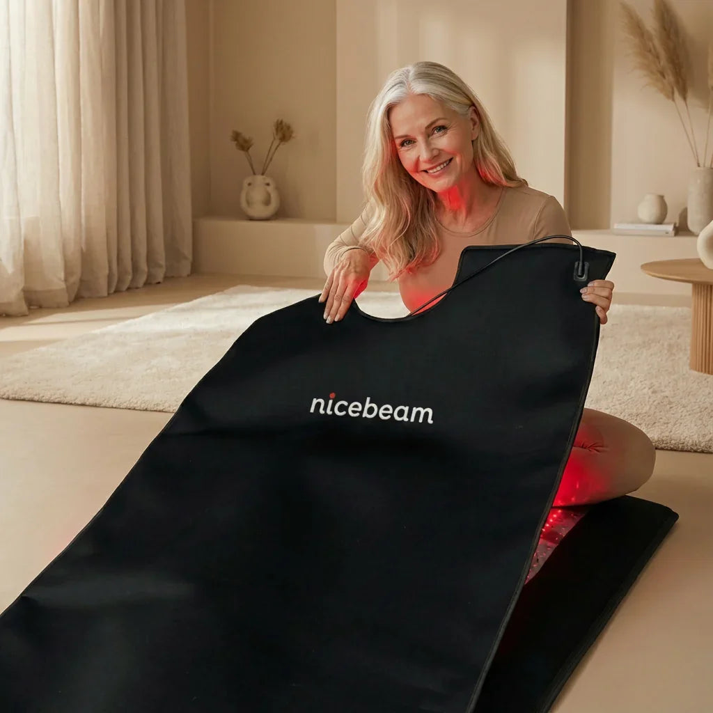 Nicebeam Full Body Red Light Therapy Bag, 7,560 LEDs, 660 nm and 850 nm, Zip-Around Two-Panel Wrap with Adjustable Brightness, Pulse and 60-Minute Timer, Two Sizes