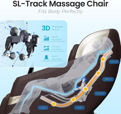 Osaki Titan Quantum Black Massage Chair with 3D Sl-Track Rollers, 3 Step Zero Gravity, Full Body Airbag Massage, Intelligent Voice Control, Back & Calf Heat and Foot Roller Massage
