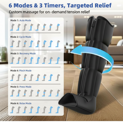 Leg Compression Massager, Full-Leg Compression Boots, Black Medium | 8 Intensity & 6 Modes for Circulation & Muscle Relief, Fast Recovery for Athletes, FSA-HSA Eligible, Gifts for Men & Women