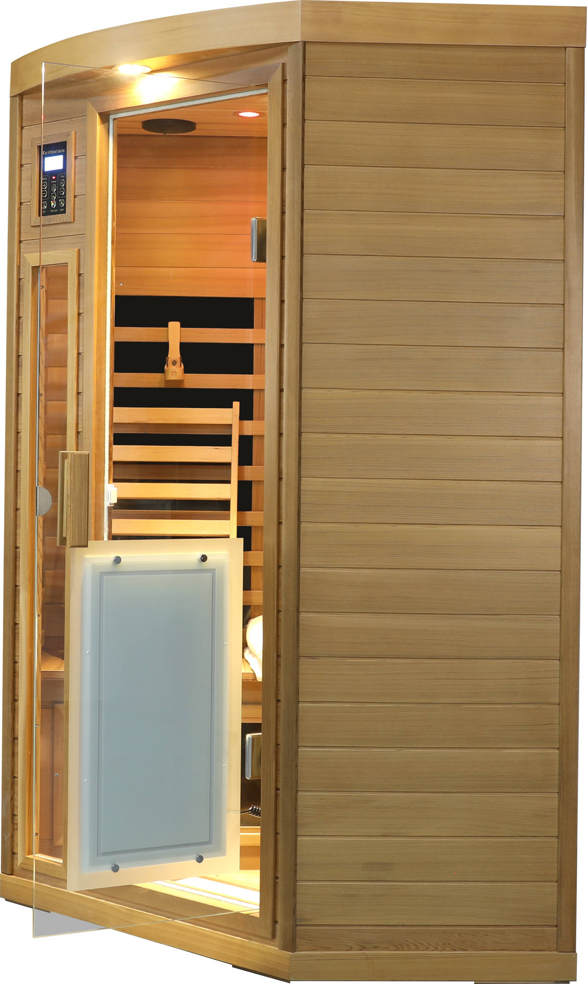 Low EMF Far-Infrared Two Person Sauna with LCD Touch Control - Natural Red Cedar