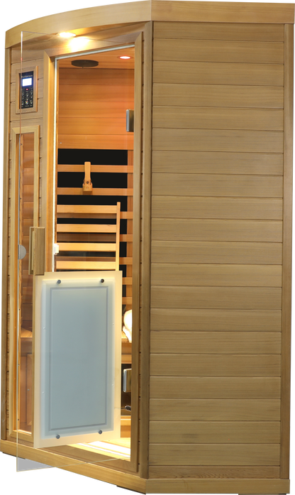 Low EMF Far-Infrared Two Person Sauna with LCD Touch Control - Natural Red Cedar