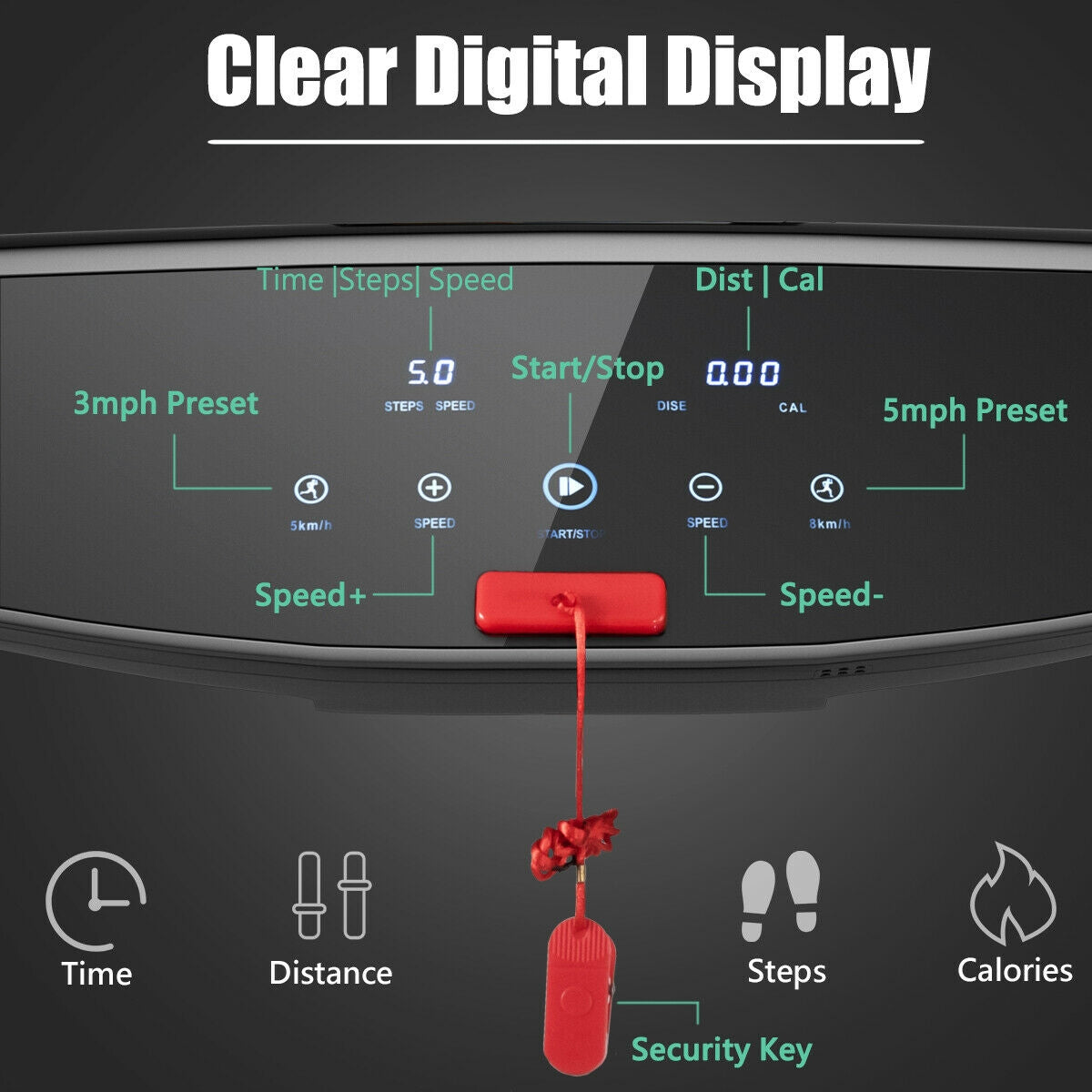 Costway SuperFit 3 HP Folding Treadmill with Bluetooth Speaker