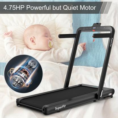 Costway SuperFit 4.75 HP 2-in-1 Folding Treadmill – Under-Desk and Running Modes