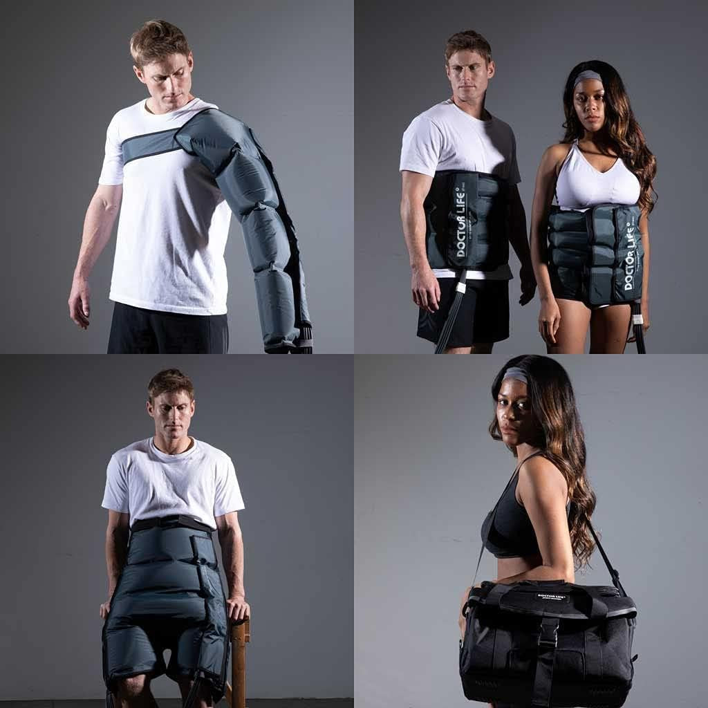 Lx9Max Full Body (A) - Sequential Air Compression Recovery System : Device + Legs (L) + Arm + Waist + Bag