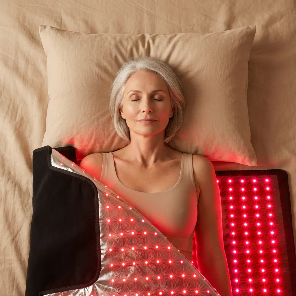 Nicebeam Full Body Red Light Therapy Bag, 7,560 LEDs, 660 nm and 850 nm, Zip-Around Two-Panel Wrap with Adjustable Brightness, Pulse and 60-Minute Timer, Two Sizes