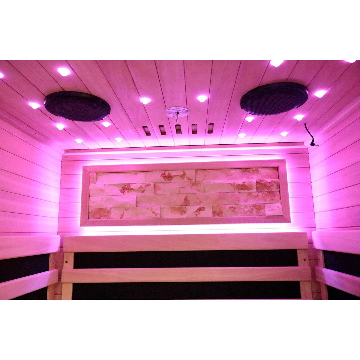 American White Oak Single Person Sauna Room with LED Lighting