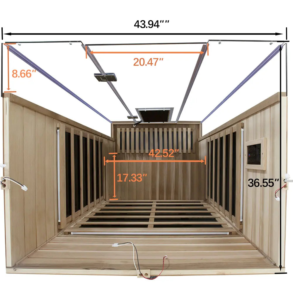 Wizzisauna SR02 2-Person Red Cedar Far Infrared Sauna with 6 Carbon Heaters