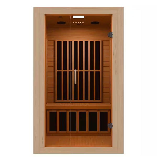 Home Sauna Room 2-Person Indoor Hemlock Wooden Infrared Indoor Sauna Spa with Bluetooth Digital Control Panel