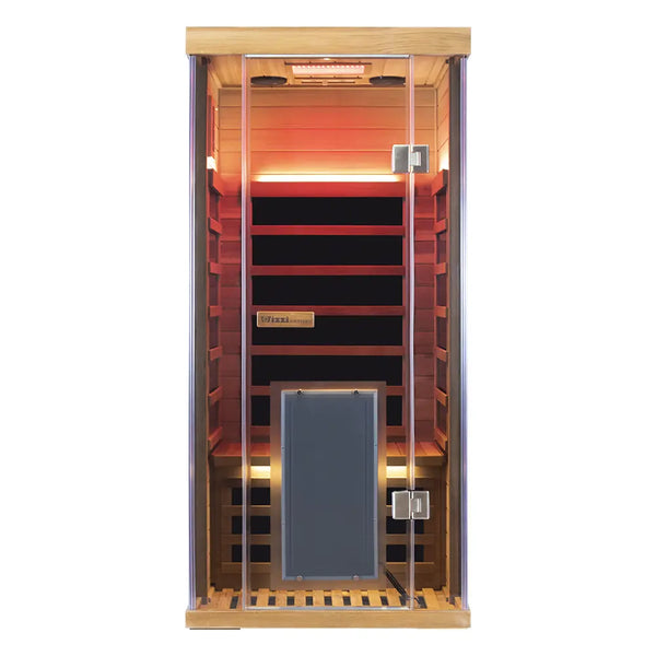 Wizzisauna SR01 1-Person Red Cedar Far Infrared Sauna with 6 Carbon Heaters