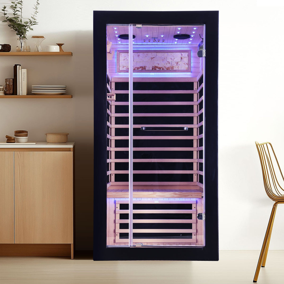 Single-Person Far Infrared Sauna – Hemlock Cabin with Starlight Ceiling