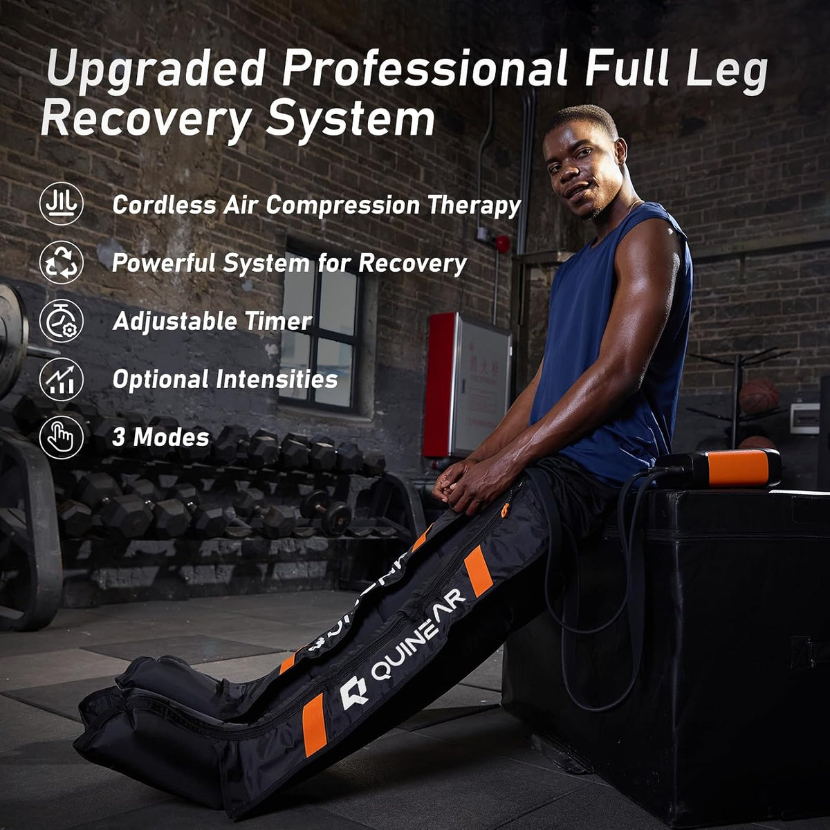 Professional Leg Recovery System, Cordless Air Compression Boots with Sequential Compression, Leg and Foot Massager, Fast Recovery Therapy for Athletes, FSA-HSA Eligible (Large)
