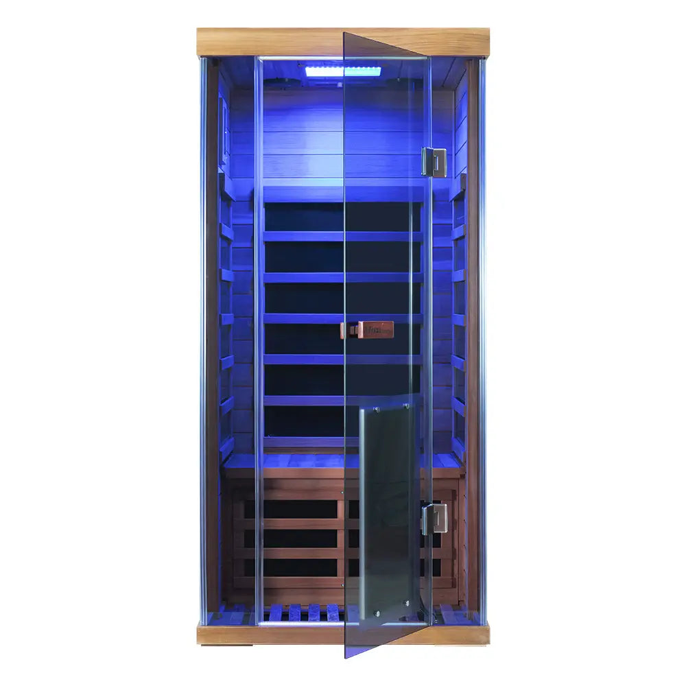 Wizzisauna SR01 1-Person Red Cedar Far Infrared Sauna with 6 Carbon Heaters