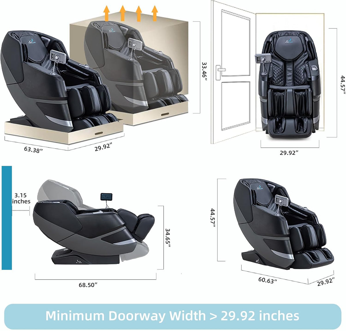 MT339 4D Massage Chair Full Body Recliner, OTA Update, Deep Black