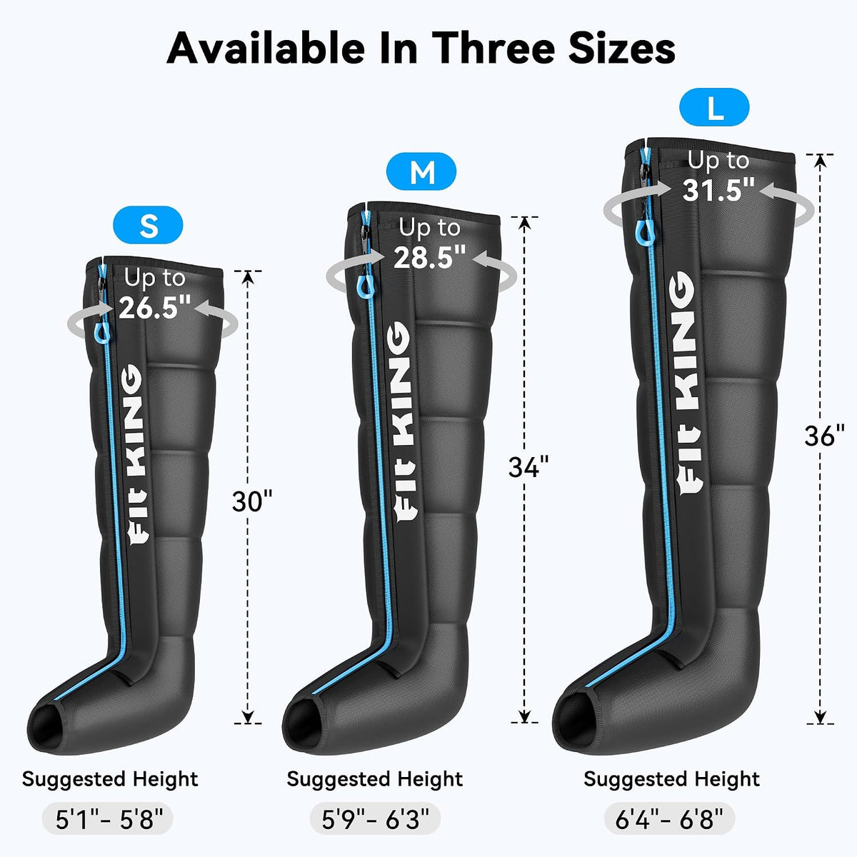 Air Compression Recovery System, Cordless 5-Zone Leg Massager