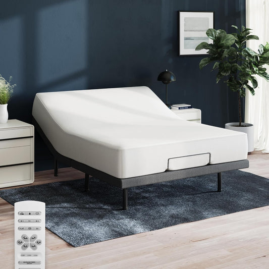 Nectar Ultra Queen Adjustable Base & 15” Hybrid Mattress - Head & Foot Incline - Innerspring Coils - Medium Firm Memory Foam - Cooling Upgrade - 3 Massage Settings - 365-Night Mattress Trial