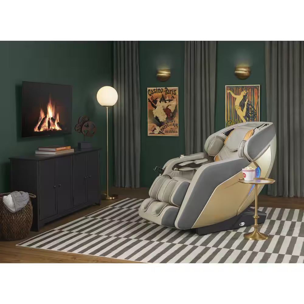 Acro HD Series Taupe Smart 3D Massage Chair with Body Scan, Voice Controls, Smart Learning, Bluetooth, and Zero Gravity