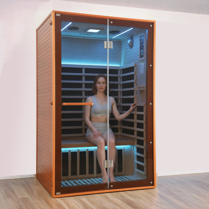 Two-Person Far Infrared Sauna – Canadian Hemlock with 7 Carbon Heating Panels