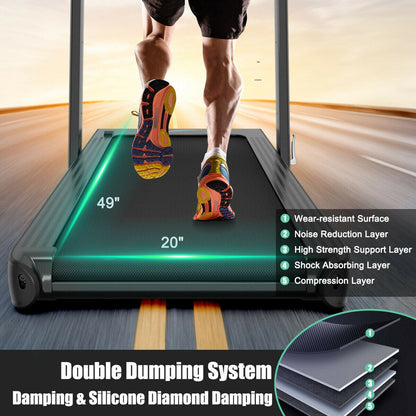 Costway SuperFit 4.75 HP 2-in-1 Folding Treadmill – Under-Desk and Running Modes