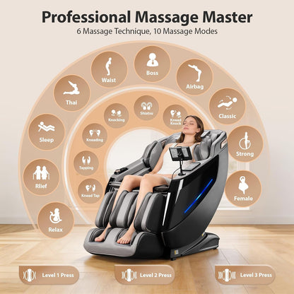 4D Massage Chairs Full Body-53.2" Ultra Long SL Track,32 Airbags