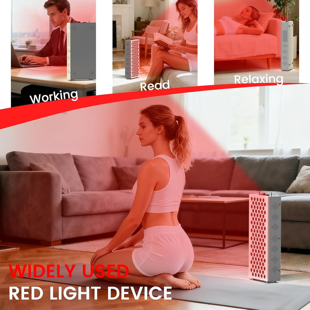 Red Light Therapy with 660Nm&850Nm High Power Panel(Elite 1500)