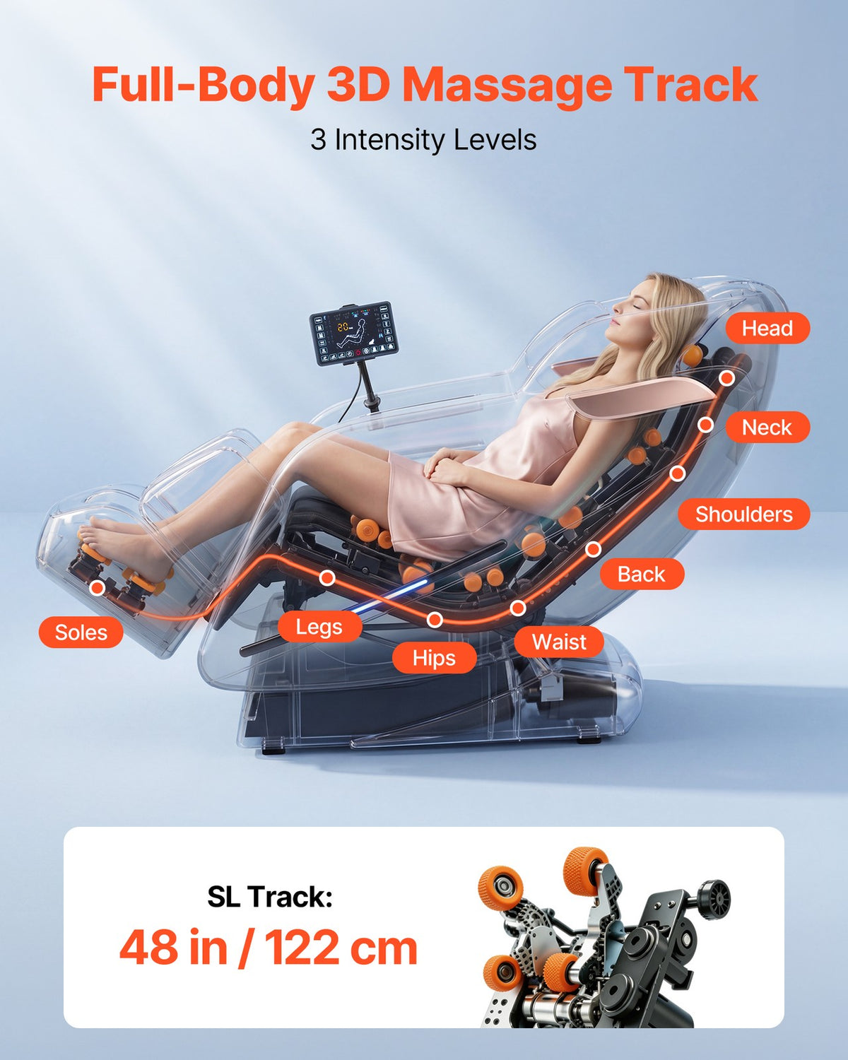 VEVOR Massage Chair 3D Zero-Gravity Full Body Massage Chair Extendable Footrest