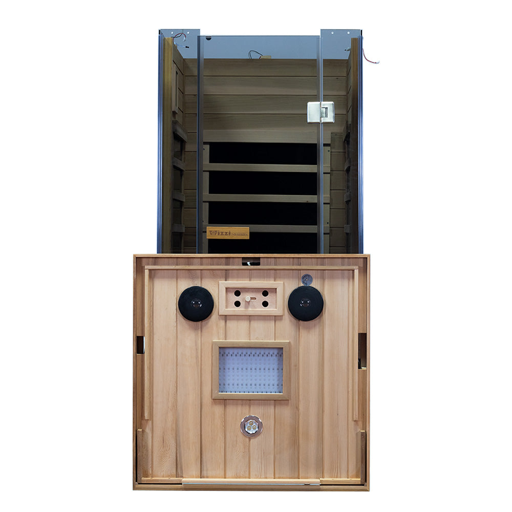 Wizzisauna SR01 1-Person Red Cedar Far Infrared Sauna with 6 Carbon Heaters
