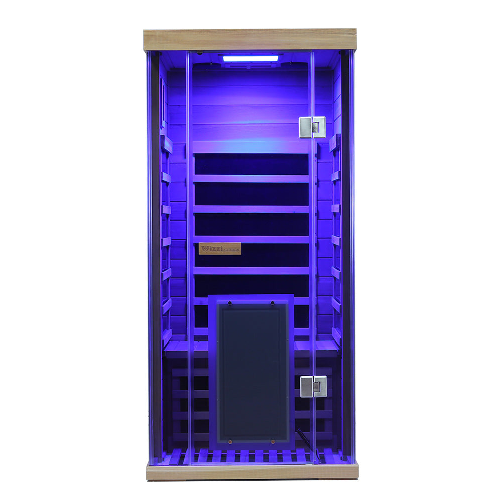 Wizzisauna SR01 1-Person Red Cedar Far Infrared Sauna with 6 Carbon Heaters