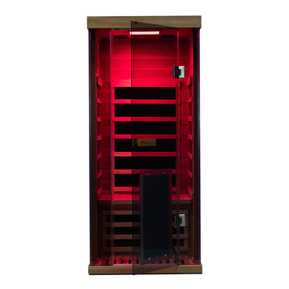 Wizzisauna SR01 1-Person Red Cedar Far Infrared Sauna with 6 Carbon Heaters