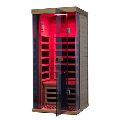 Wizzisauna SR01 1-Person Red Cedar Far Infrared Sauna with 6 Carbon Heaters