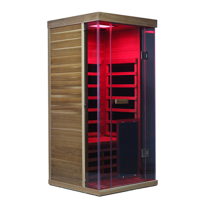 Wizzisauna SR01 1-Person Red Cedar Far Infrared Sauna with 6 Carbon Heaters