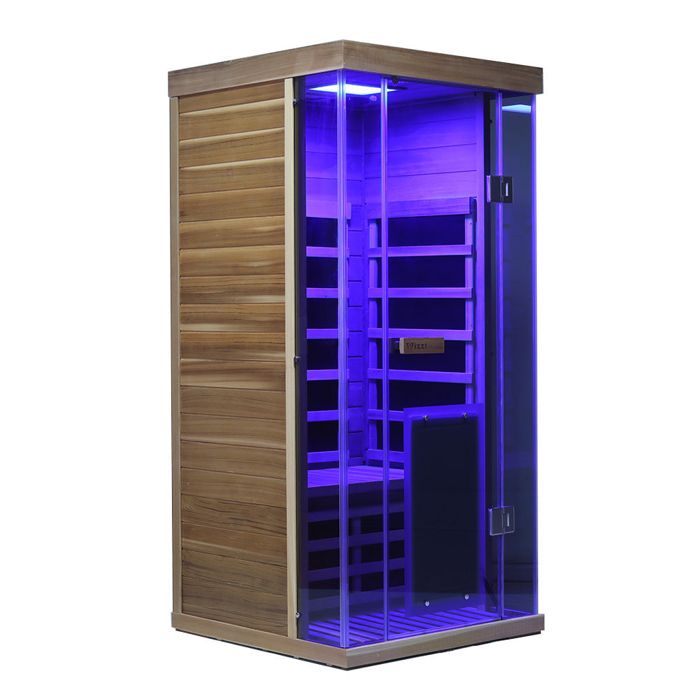 Wizzisauna SR01 1-Person Red Cedar Far Infrared Sauna with 6 Carbon Heaters
