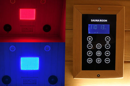 Wizzisauna SR02 2-Person Red Cedar Far Infrared Sauna with 6 Carbon Heaters