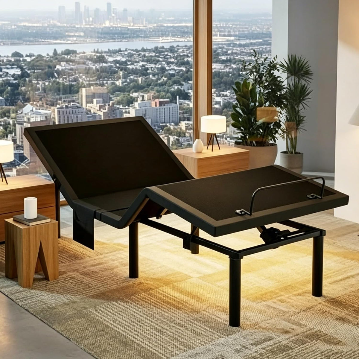 Twin XL Adjustable Bed Frame with Head & Foot Incline, 4 USB Ports, Under-Bed Night Light, 4 Height Options, Remote Control & Zero Gravity Electric Adjustable Bed Base