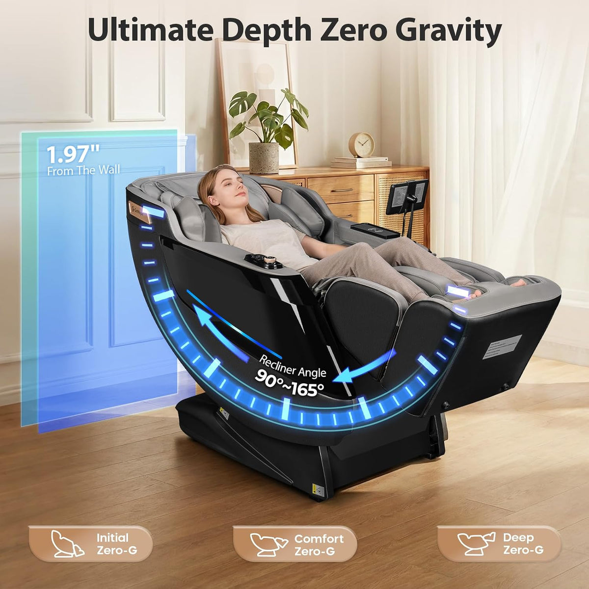 4D Massage Chairs Full Body-53.2" Ultra Long SL Track,32 Airbags