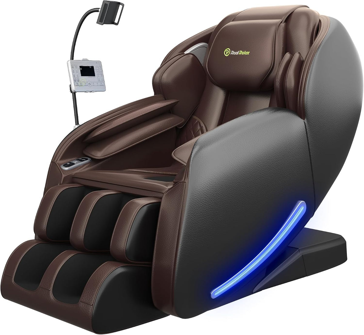 Massage Chair Full Body with Unique Phone Controller,Heart and Blood Measurement, Zero Gravity 3D Sl-Track Recliner with APP Control, Child Lock,Pause Button, Back Pad, Favor-06, Dark Brown
