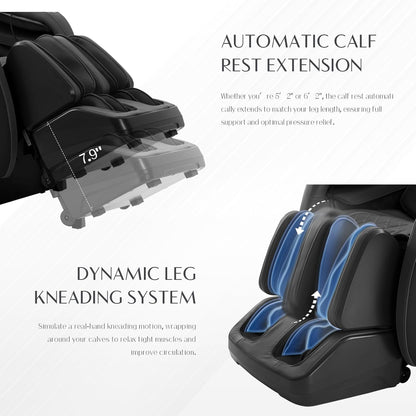 4D Full Body Massage Chair W/ Leg Kneading, Zero Gravity & 53 in SL Track