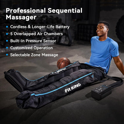 Air Compression Recovery System, Cordless 5-Zone Leg Massager