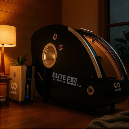 Airvida Elite Hard Shell Sitting Hyperbaric Chamber — Stainless Steel, 1.3–2.0 ATA, BIBS Oxygen