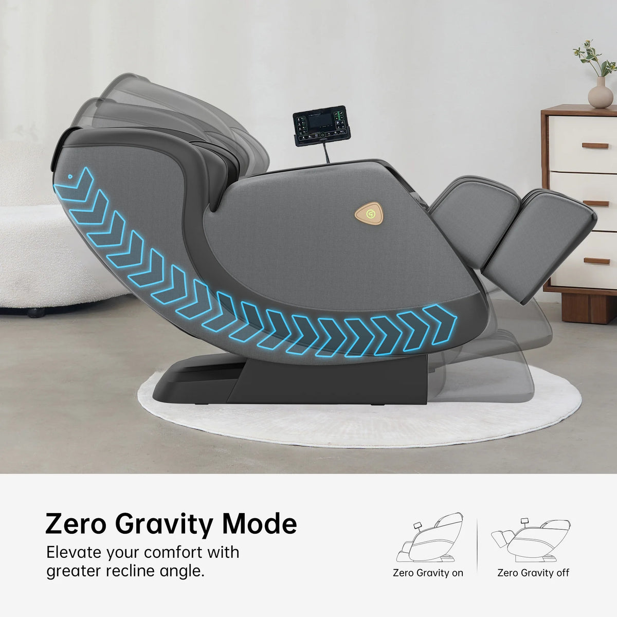 3D Sl-Track Massage Chair, Full Body Zero Gravity Shiatsu Thai Massage Recliner, Black