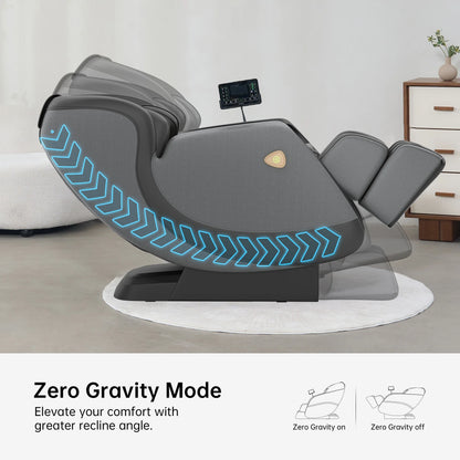 3D Sl-Track Massage Chair, Full Body Zero Gravity Shiatsu Thai Massage Recliner, Black