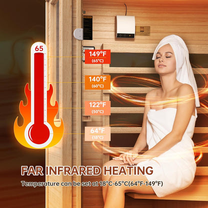 Wooden Infrared Saunas, Traditonal 1 Person Sauna with Red Light